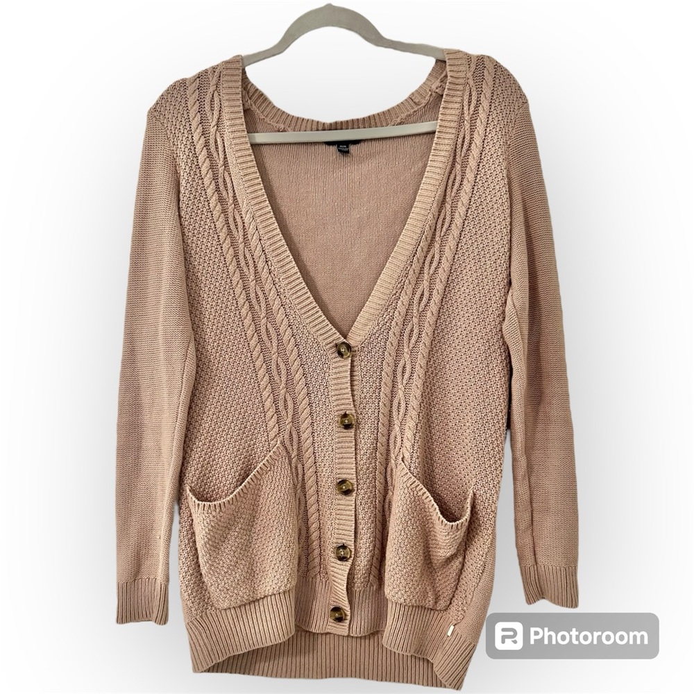 American Eagle Outfitters Tan  Cable Knit Cardigan